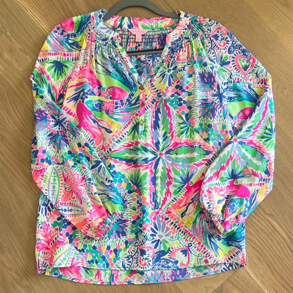 Lilly Pulitzer silk Elsa top, size small. Excellent condition.